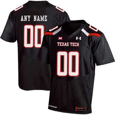 Men%27s Texas Tech Black Customized College Football Jersey